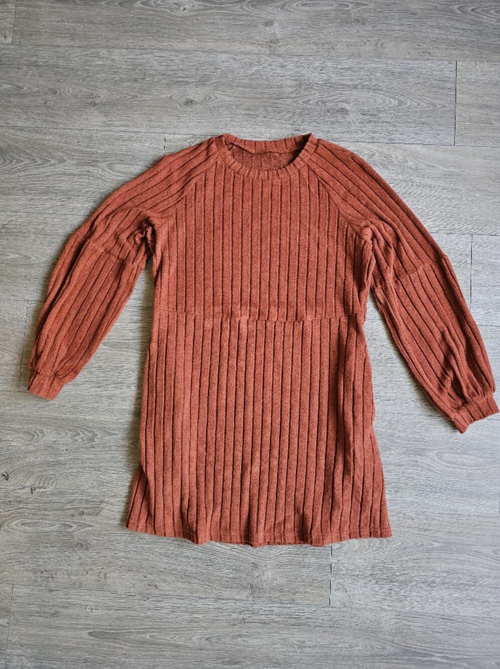 Women's Ribbed Knit Sweater Dress - Rust NWOT